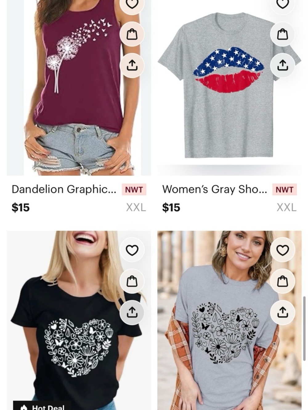 25 PCS Graphic Short Sleeve Tee - Casual Women's To size S to XXL